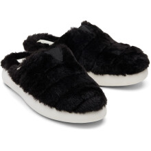 (Black, 7 (Adults')) TOMS Alpargata Mallow Polyester Faux Fux Women's Black Faux Fur Mules