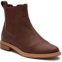 (Brown, 8 (Adults')) TOMS Charlie Leather Women's Chestnut Heeled Chelsea Boots