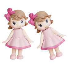 4 Pcs Girl Cake Topper Cute Figurine Decor For Birthday Party