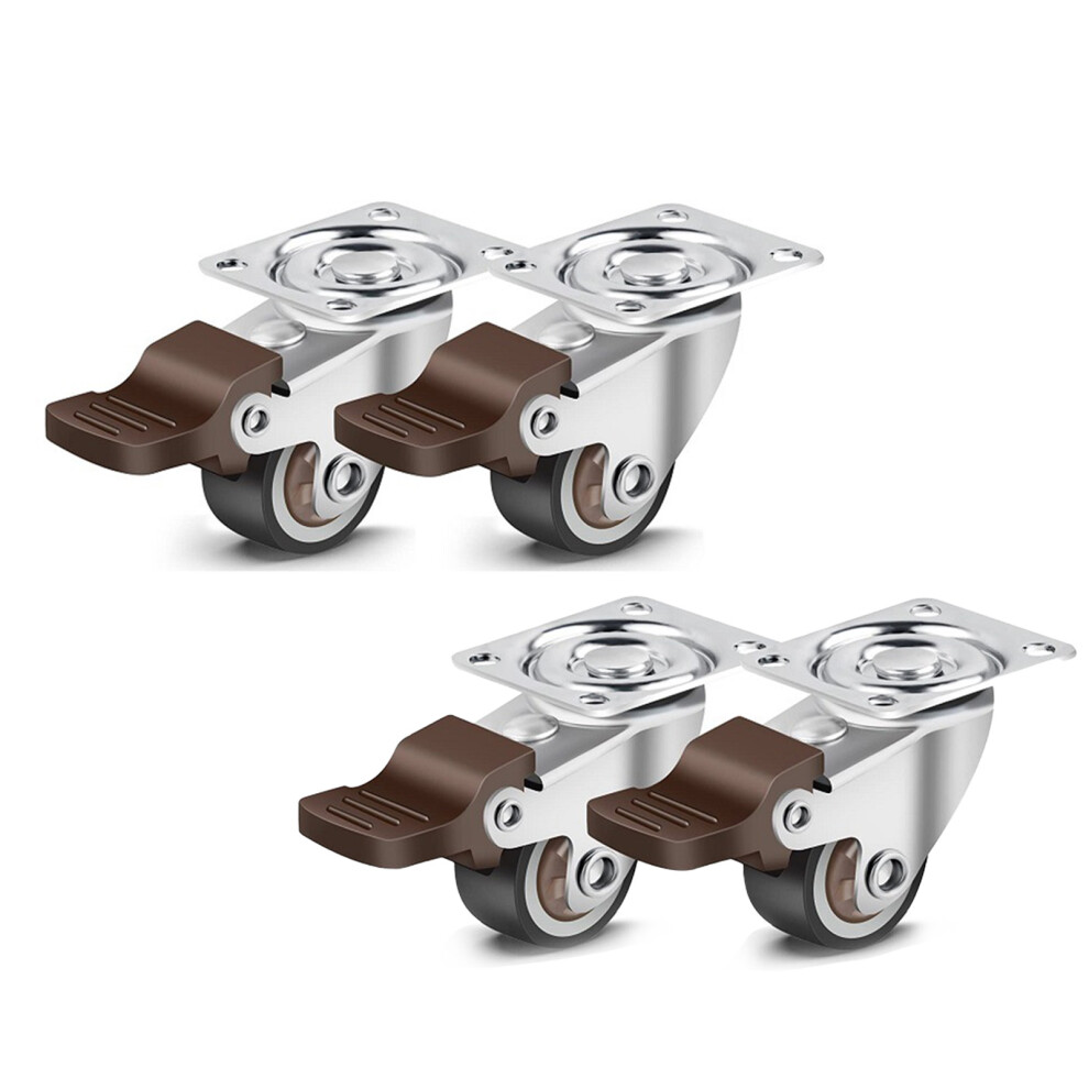 4Pcs 1In Metal Plate Caster Wheels Swivel Lockable Heavy Load Furniture Casters 8211351944994