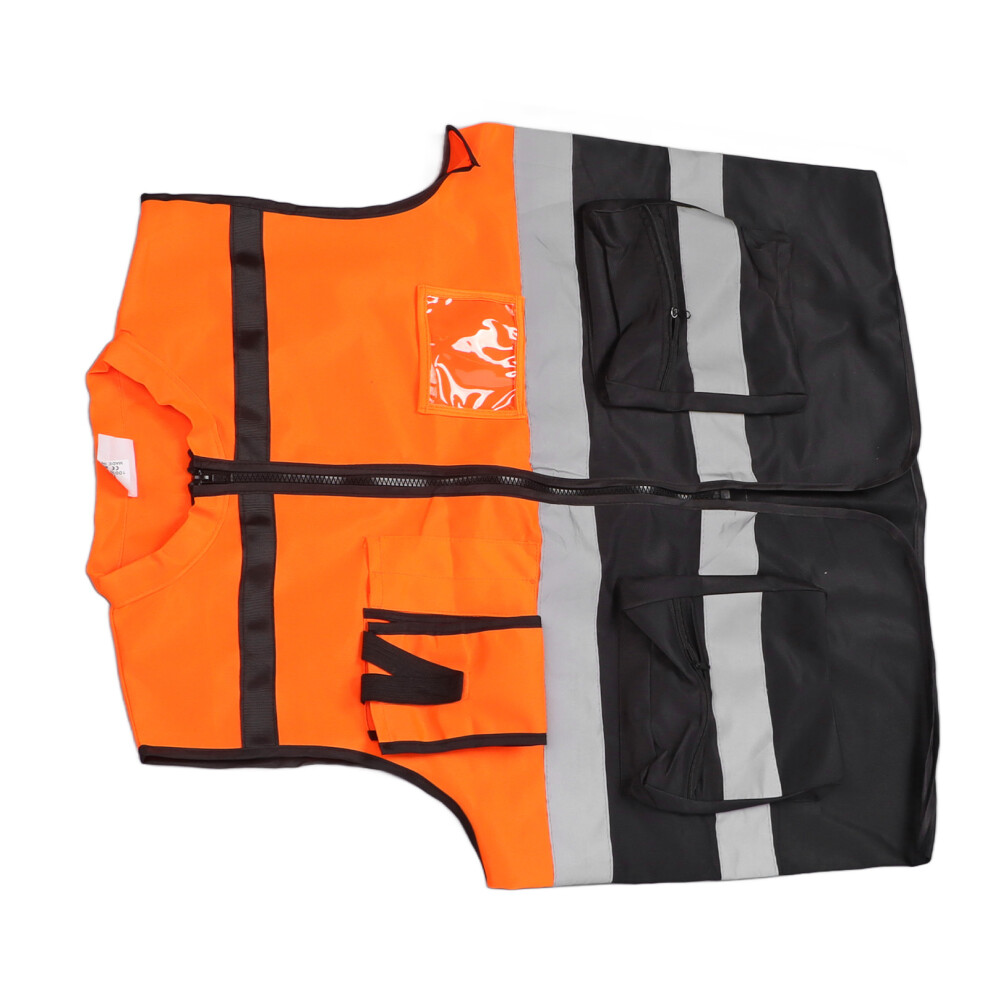 Safety Reflective Vest With Zipper For Motorcycle Riding In Xl Orange 8481351946827