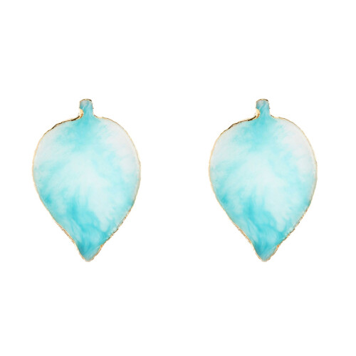 2 Pcs Leaf Shaped Manicure Nail Color Plate Tool Sky Blue 1