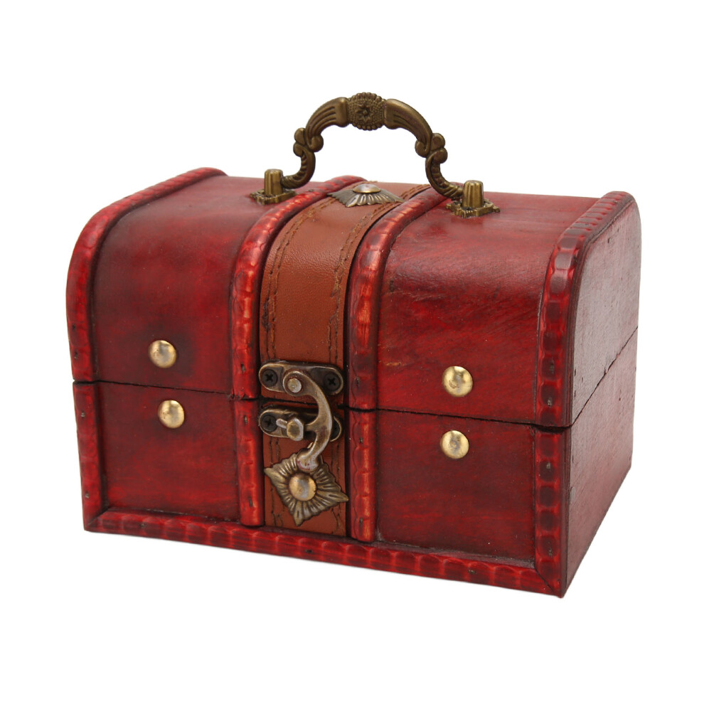 Wooden Jewelry Box Flip Open Vintage Storage for Earrings & Coins L Size-image-OPC-PKX26YS-NEW