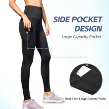 2 Stück Yoga-Hosen, Taschen, hoher Bund, S-XXL, Schwarz/Grau