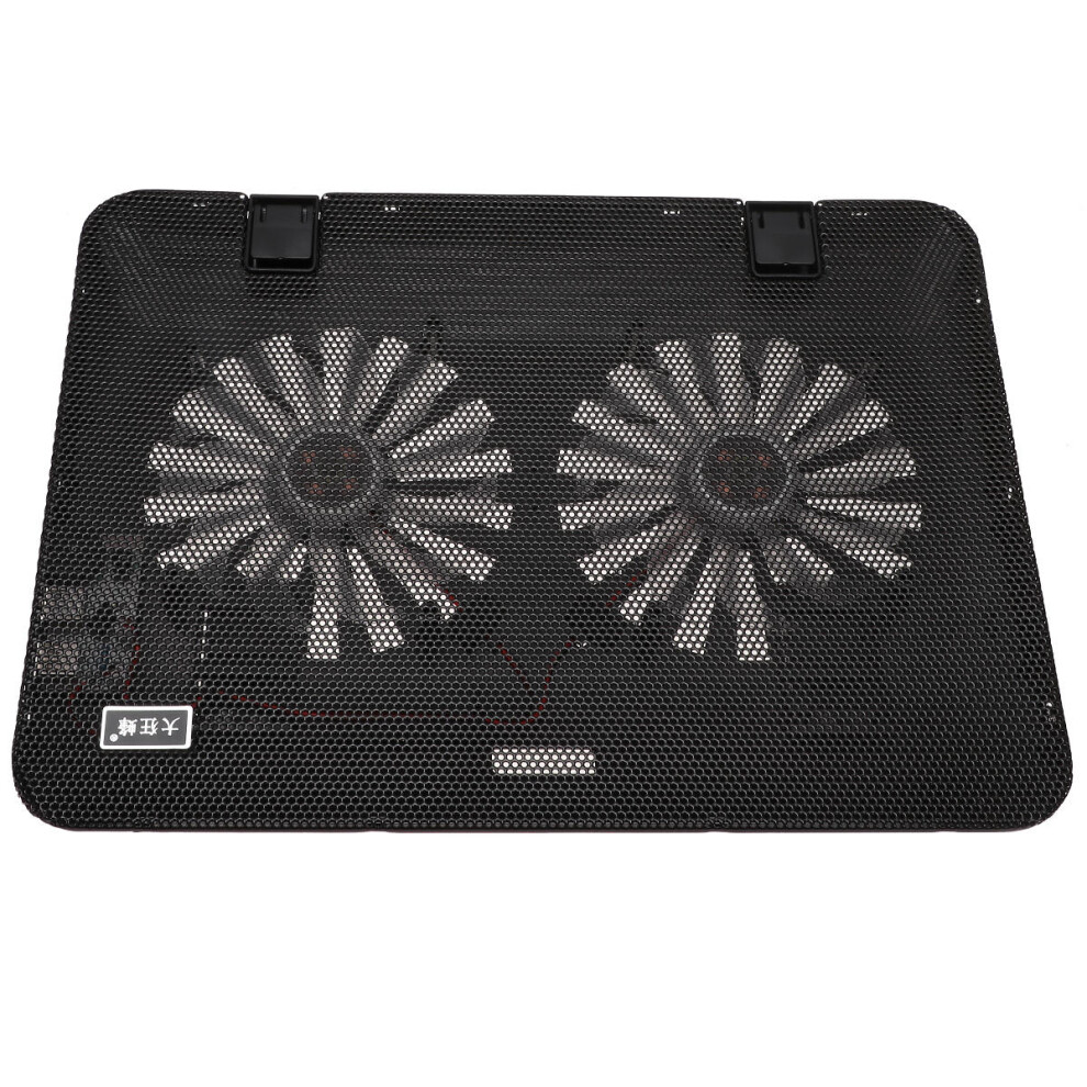 2 Pcs 15.6 Inches Adjustable Laptop Cooling Stand With Fan (Black) Black 031049666896