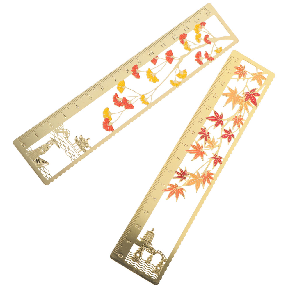 Photos - Other Office Equipment 8 Pcs Metal Ruler Bookmark Chinese Style Decorative Scale
