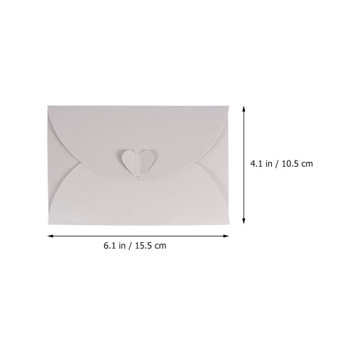20 Sobres Gama con Tarjetas, Corazón, Color Plata 1