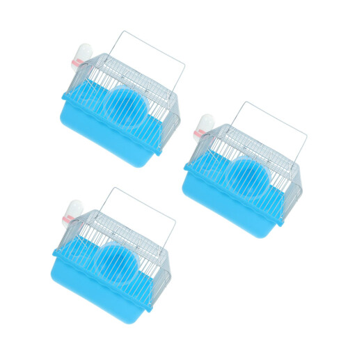 3Pcs Hamster Cage Travel Carrier For Small Pets Blue 1