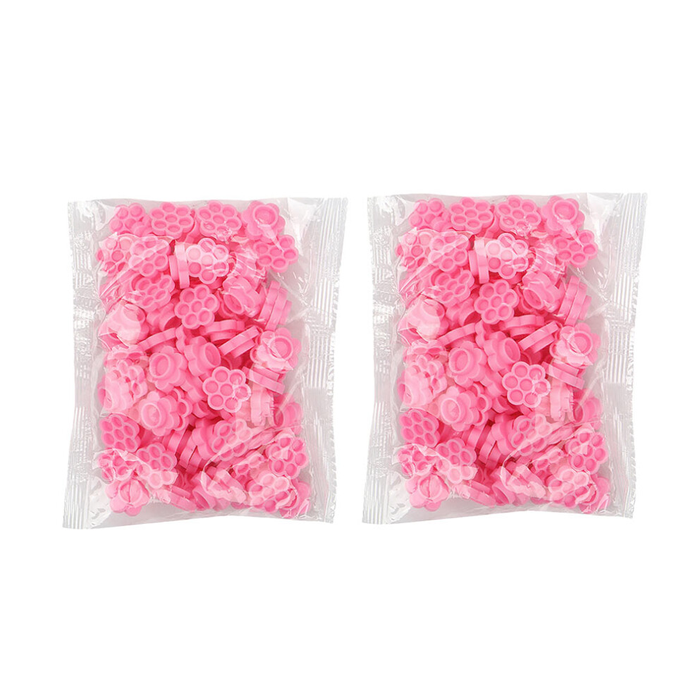 Inoomp Pink 200Pcs Plastic Eyelash Grafting Cup For Glue Application