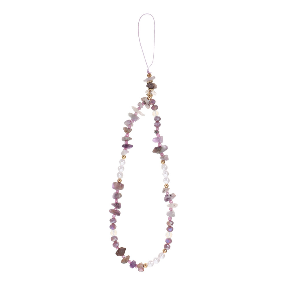 2Pcs Beaded Phone Lanyard With Case Charms Decor 031409065536