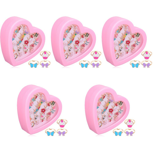 120 Pcs Adjustable Rings For Girls With Display Case 2