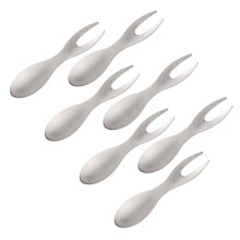 7Pcs Stainless Steel Fruit Dessert Cake Forks Party Supplies