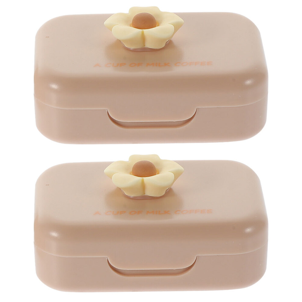 Artibetter 2 Sets Portable Case Small Storage Box