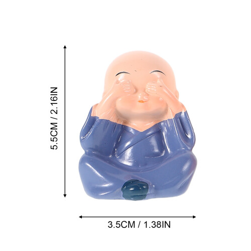 4Pcs Resin Monk Doll Car Dashboard Ornament Decor 1