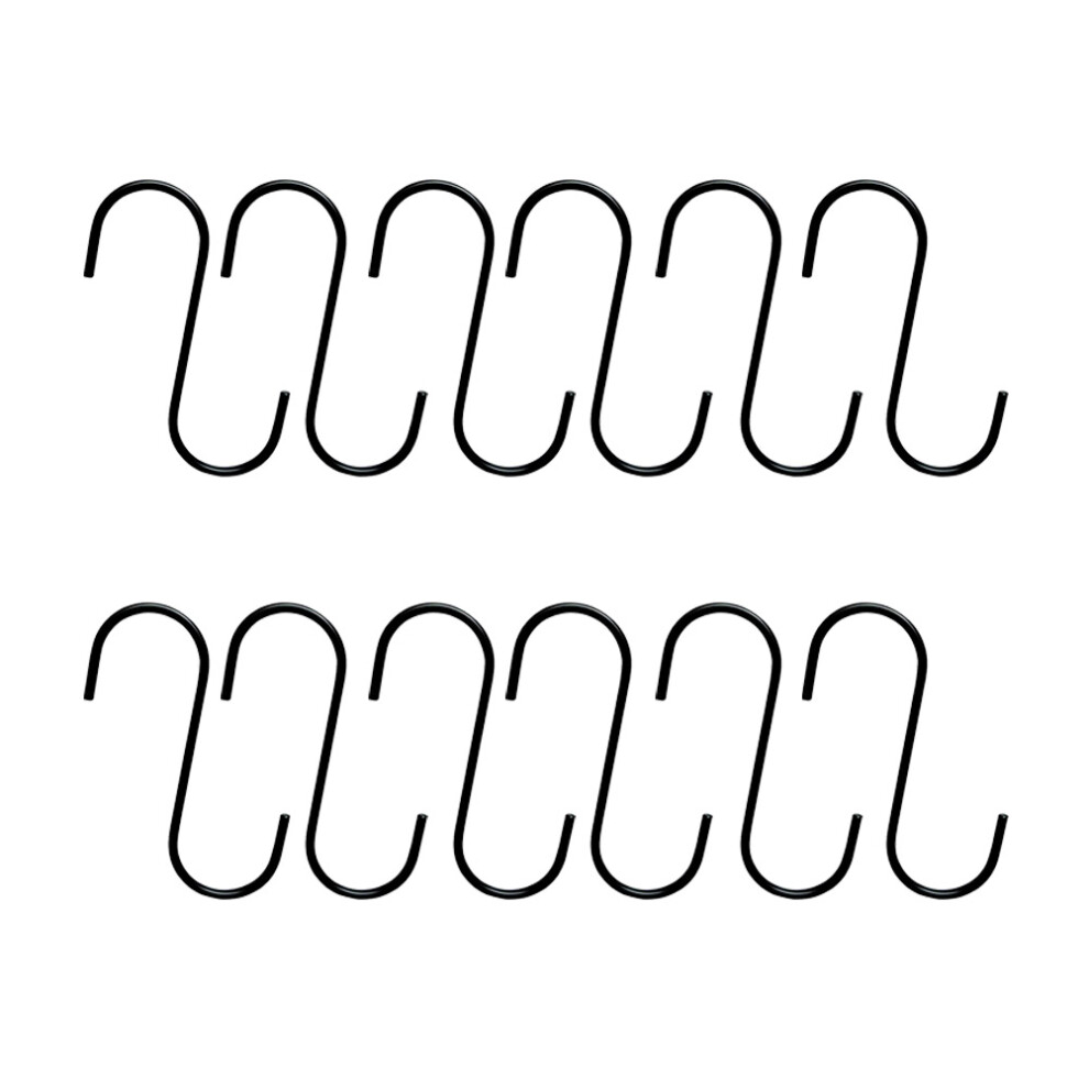 36 Pcs S Type Hook Steel Hanging Hooks Multifunction Black Portable 031409067615