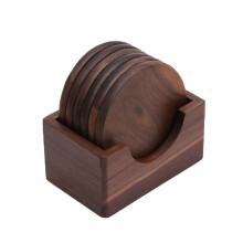 18 Pcs Black Walnut Insulated Placemat Coaster Set For Home Restaurant