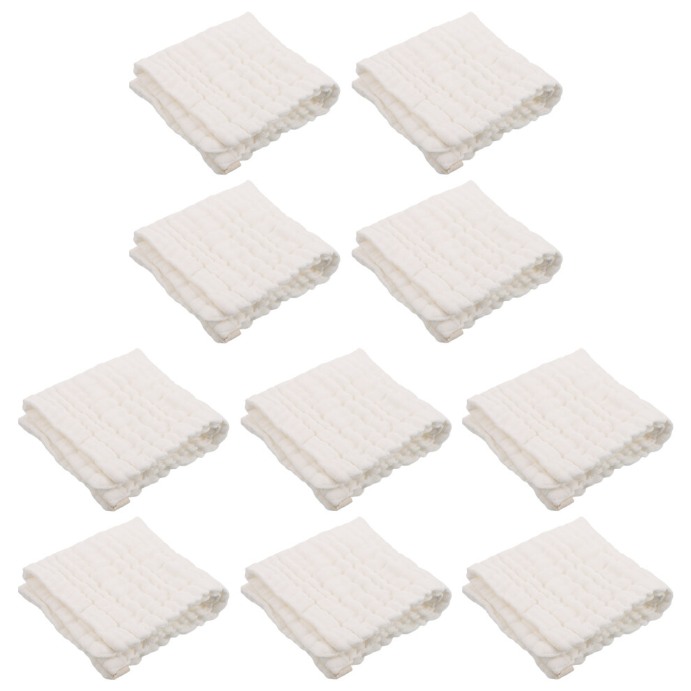 Solustre 30 Pcs Pure Cotton Baby Washcloths Soft Skin-Friendly Face Towels