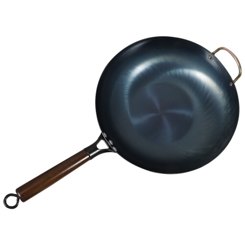 2Pcs Kitchen Iron Flat Bottom Non Stick Cooking Pan Wok 2