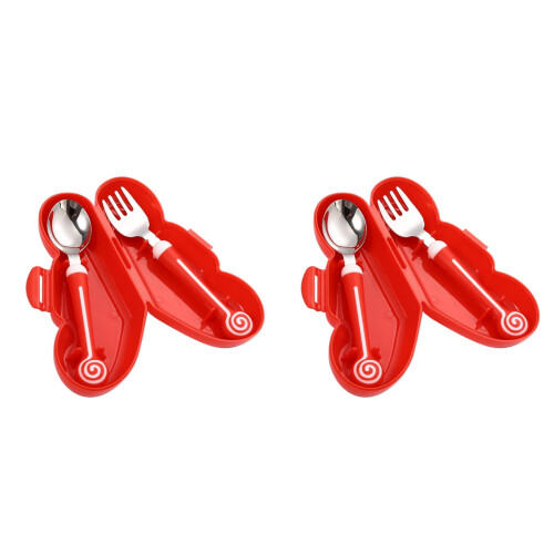 2 Sets Kids Tableware With Silicone Handle For Toddlers 1