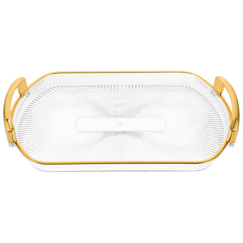 2Pcs Reusable Rectangle Food Storage And Serving Tray With Handles 2