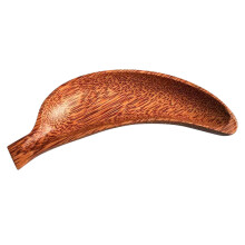 Banana Shaped Wood Seasoning Dishes 4pcs Brown