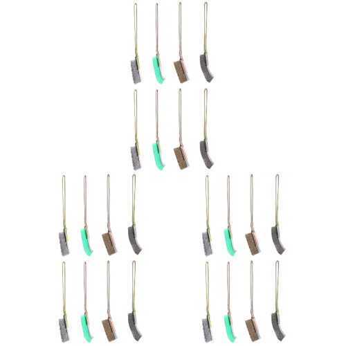 24 Pcs Stainless Steel Handle Wire Burnishing Brushes Assorted Color 1