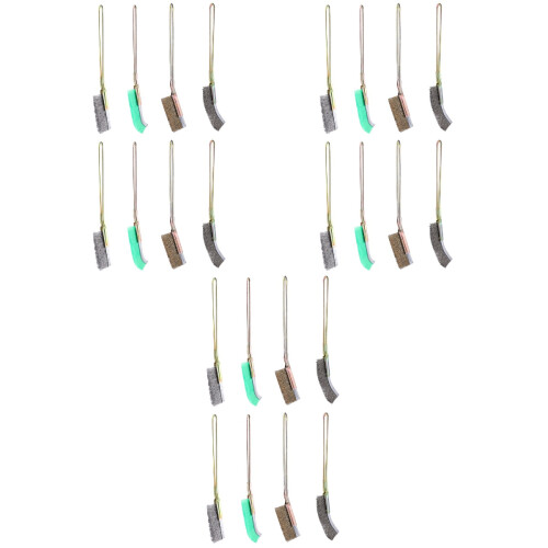 24 Pcs Stainless Steel Handle Wire Burnishing Brushes Assorted Color 2