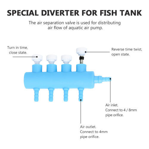 3Pcs Aquarium Distributor Fish Tank Oxygen Pump Air Splitter 2