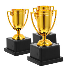 3Pcs Gold Award Trophy Cups Plastic For Party Favors Competitions
