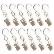 30Pcs Silver Curtain Clips with S Hooks Metal Hangings for Decorations