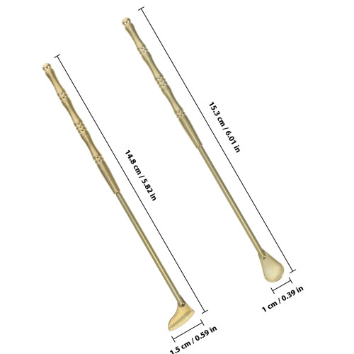 2Pcs Brass Incense Tool Kit Copper Spoon for Indoor Incense Use 1