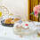 1Pc Ceramic Cake Plate With Transparent Lid White 11