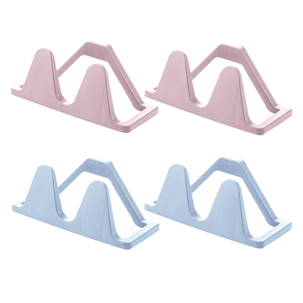 2 Sets 4 Pcs Wall-Mounted Slipper Racks No Drilling Skyblue Pink-image-OPC-PKX2P5P-NEW