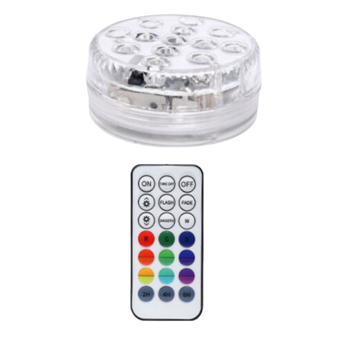 1Set Remote Controlled Submersible LED Lamp Durable White for Pool