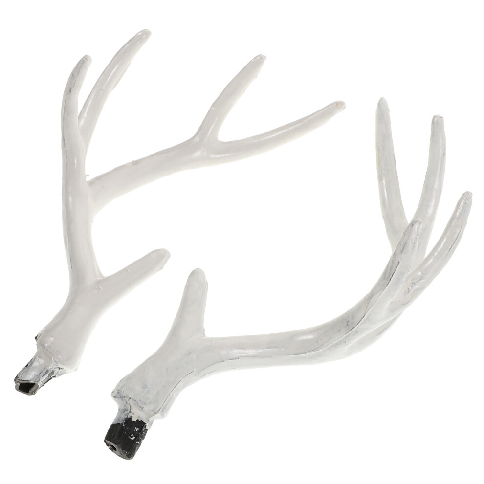 3 Pairs Deer Antlers 17Cm For Christmas Photography And Cosplay White 031409047556
