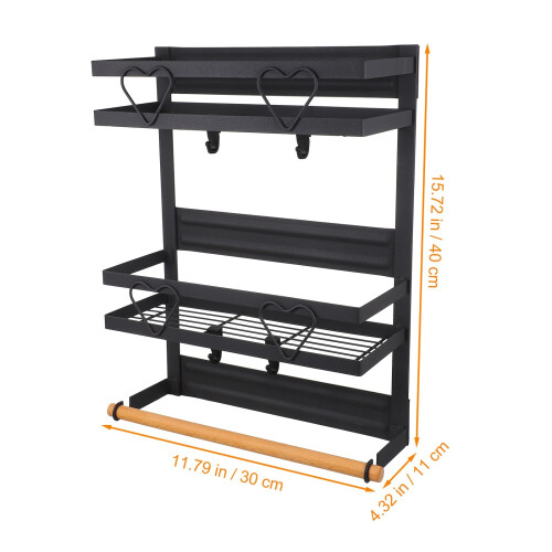 1 Pc Double-Layer Refrigerator Side Storage Rack For Home 2