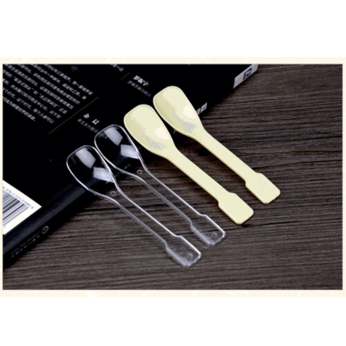 100 Pcs Transparent Plastic Spoons For Ice Cream Dessert 2