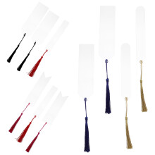 4 Sets Clear Acrylic Bookmarks Blank DIY With Tassels