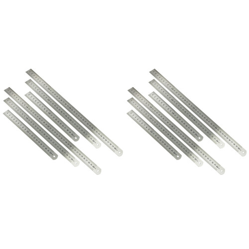 12 Pcs Stainless Steel Ruler Set For Engineering School Office Use 1