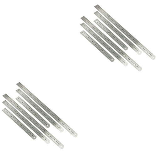 12 Pcs Stainless Steel Ruler Set For Engineering School Office Use 2
