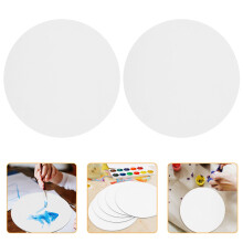 24 Pcs 20cm Round Canvas Drawing Board For Oil Painting And Sketching