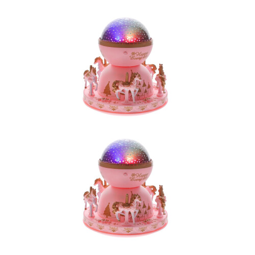 2Pcs Creative Music Box Projection Light Carousel Melody Lamp For Kids 2