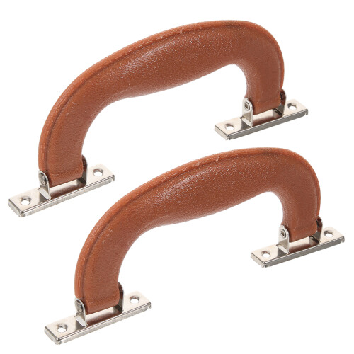 10 Pcs Classic Brown Plastic Suitcase Handle With Zinc Alloy Base 1