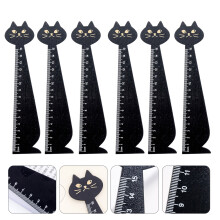 12 Pcs Cartoon Cat Shape Wooden Ruler For Students School Supplies