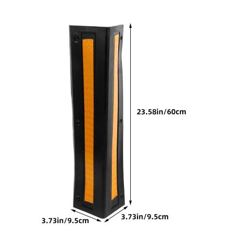 Rubber Corner Guards With Reflective Strips For Parking Lots 1