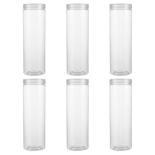 6 Unidades De Potes Plásticos Transparentes Para Biscoitos E Doces
