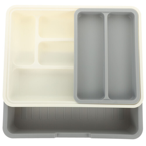 2Sets Multifunctionele Plastic Bestekbak Voor Huishoudelijke Opslag 2
