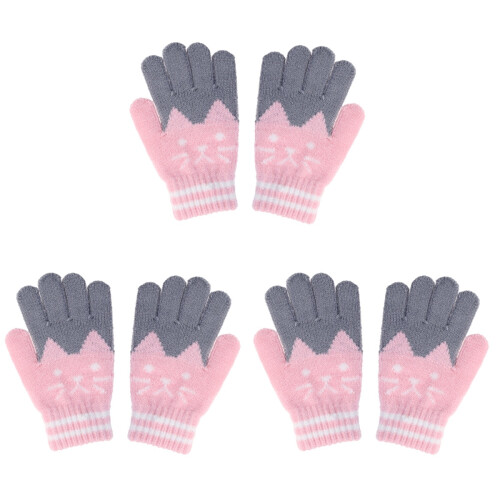 3Pièces Tricotés Rose Pour Hiver 1