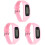 3 Pcs Silicone Smart Pedometer Band For Running Walking Pink 2