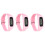 3 Pcs Silicone Smart Pedometer Band For Running Walking Pink 4